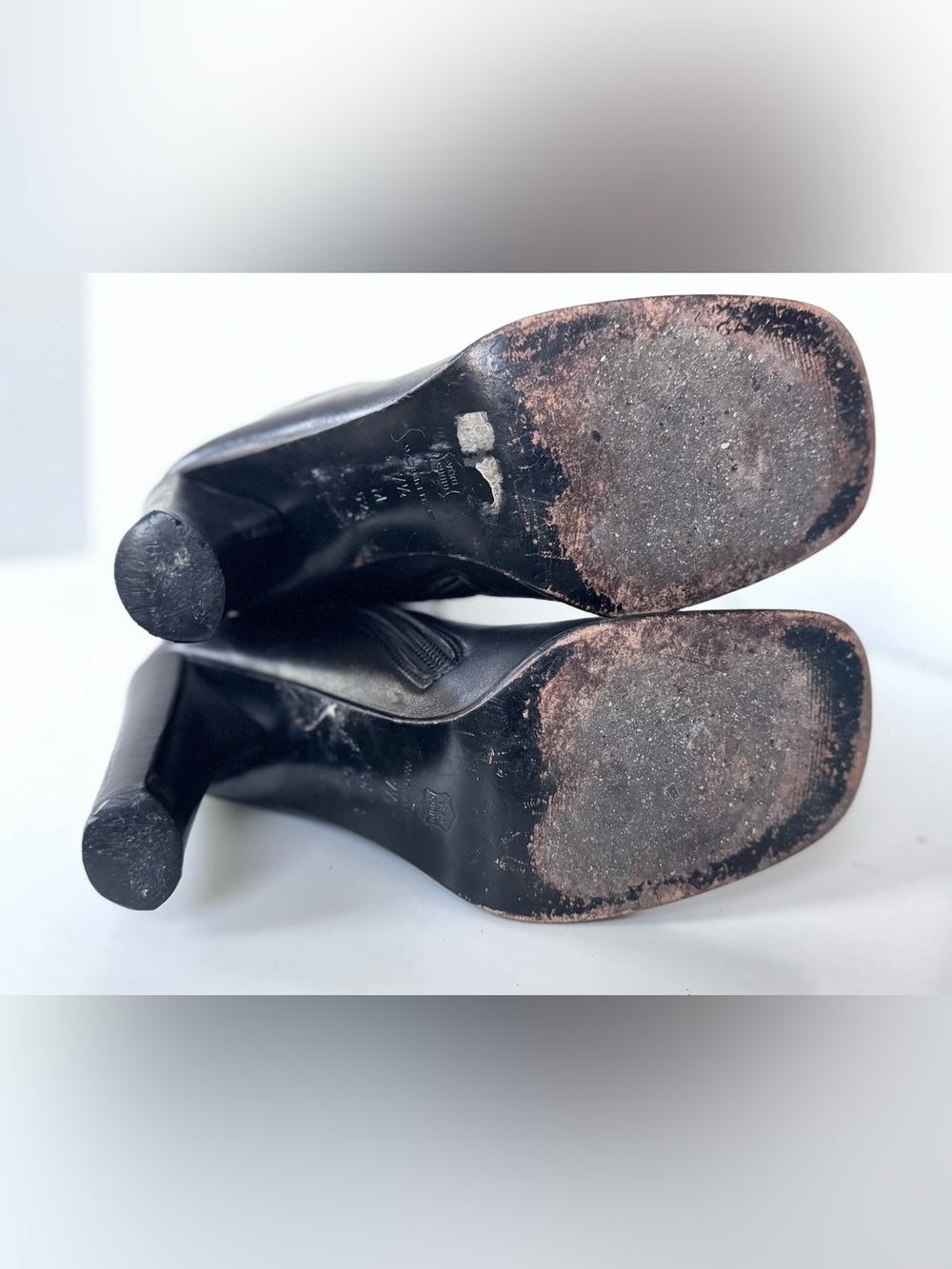 Via Spiga Black Leather Knee-High Heeled Boots - Picture 7 of 10